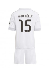 Fotbalové Dres Real Madrid Arda Guler #15 Dětské Domácí Oblečení 2025-26 Krátký Rukáv (+ trenýrky)